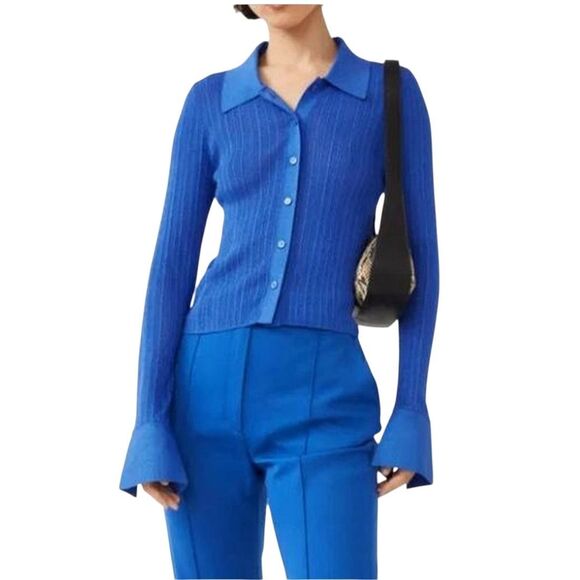 & Other Stories lurex slim knit blouse Small - Picture 1 of 8